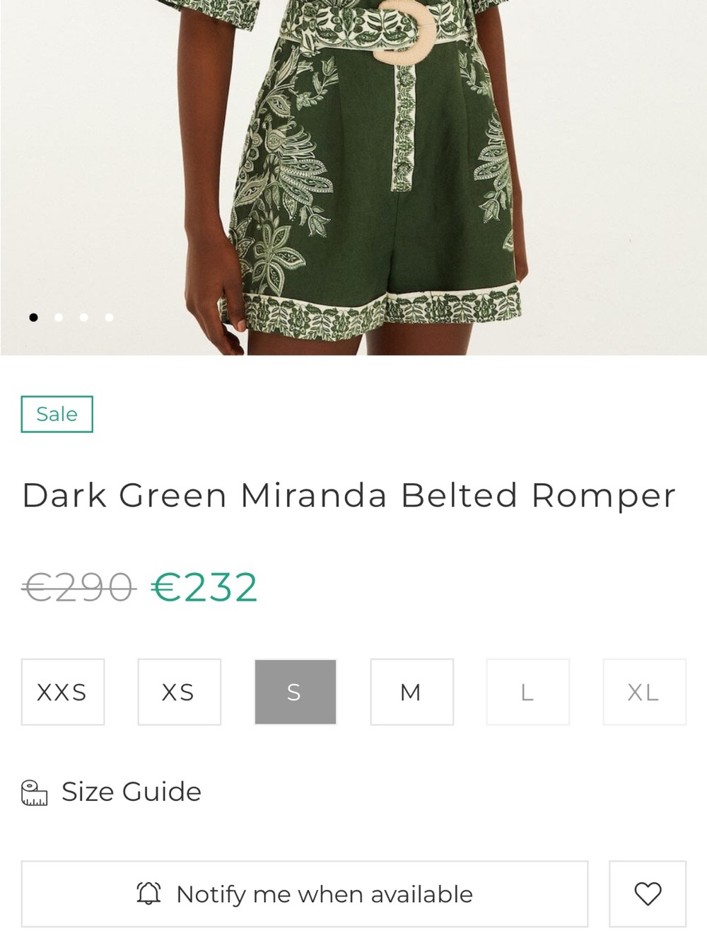 Farm Rio: MIRANDA DARK GREEN SHORT SLEEVE ROMPER - Picture 9 of 13